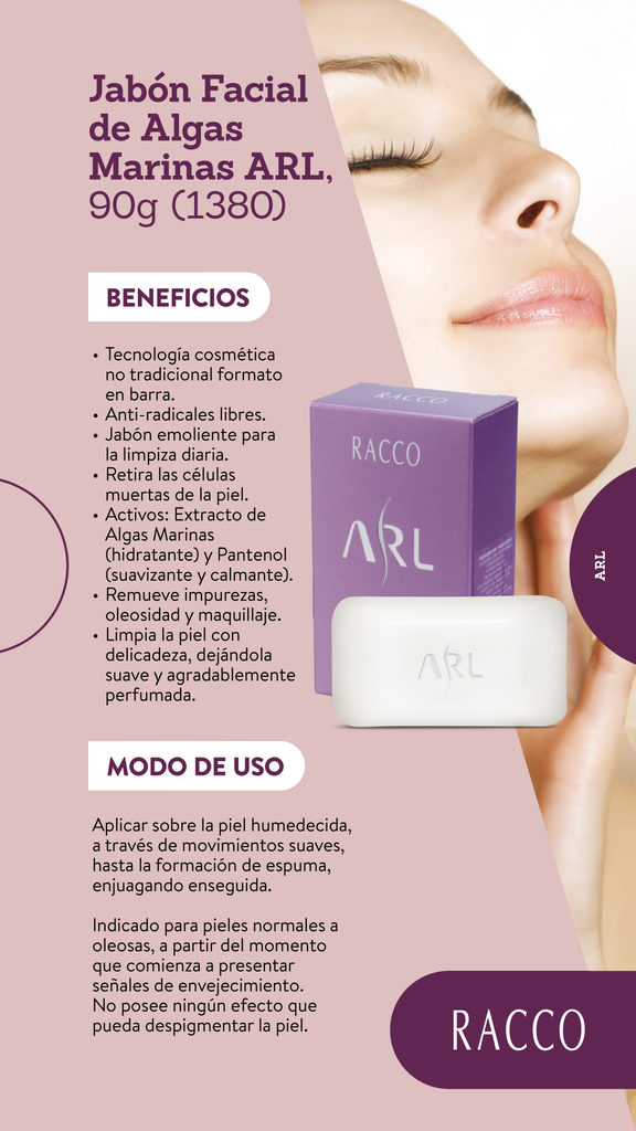 Jabón en Barra Facial de Algas Marinas ARL, 90g (1380)