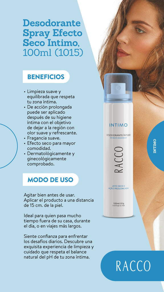 Desodorante Spray Efecto Seco Intimo, 100ml (1015)