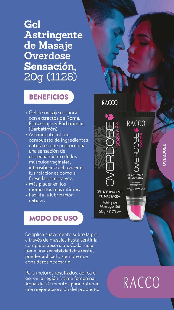 Gel Astringente de Masaje Overdose, 20g (1128)