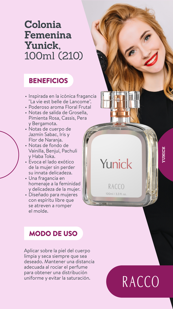 Colonia Femenina Yunick, 100ml (210)