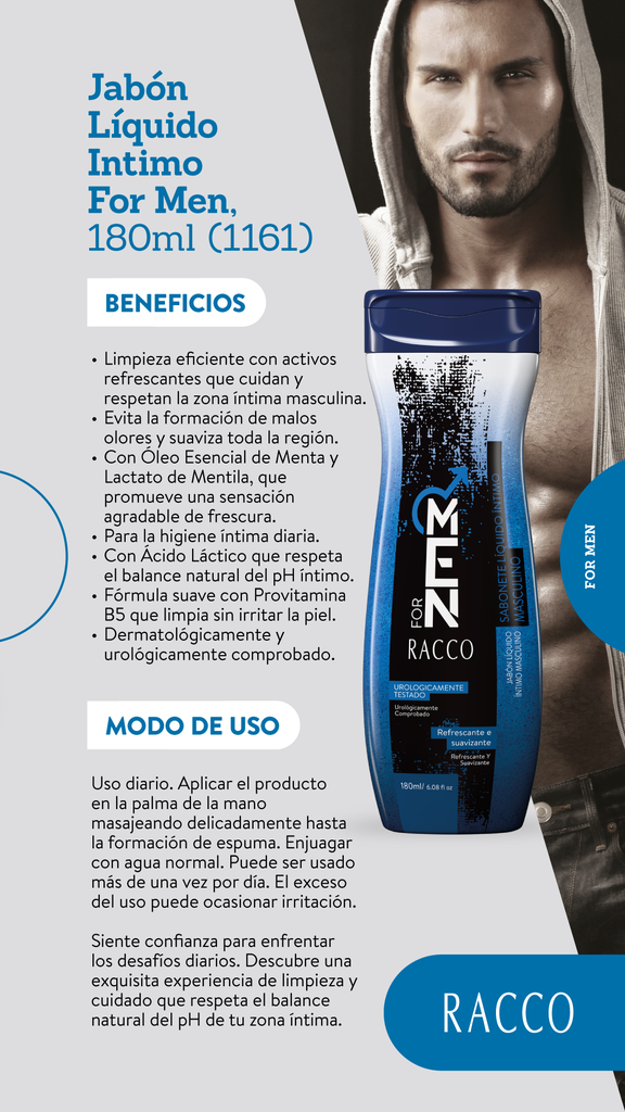 Jabón Líquido Íntimo Masculino For Men, 180ml (1161)